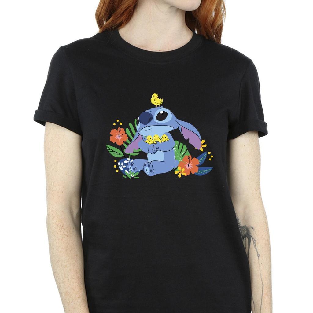 Disney Womens/Ladies Lilo & Stitch Birds Cotton Boyfriend T-Shirt