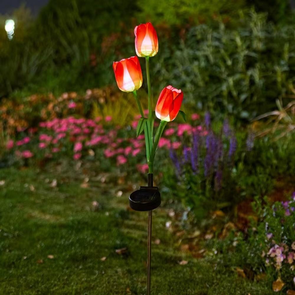 Xiaomi 1PC 3Head Solar Tulip Ground Mounted Lamp,Solar Garden Light, Used for Garden, Courtyard, Outdoor Decoration