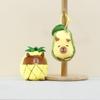 Cute Avocado Capybara Plush Toy Charming Pineapple Bag Charm Keychain 12cm Soft