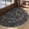Absorbent Half-Circle Door Mat Soft Non-Slip Floor Mat Unique Semi-Round Entry Mat  Front Door