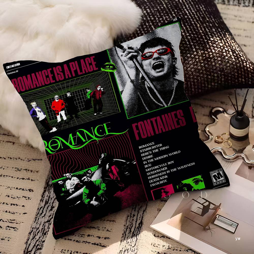 Fontaines D.C. Romance Cushion Cover Polyester Sofa Cushions Decorative Throw Pillows Home Decoration Pillowcover