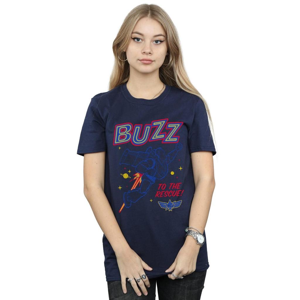 Disney Womens/Ladies Toy Story 4 Buzz To The Rescue Cotton Boyfriend T-Shirt