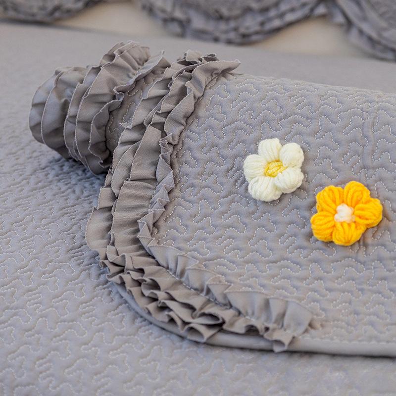 Korean Pastoral Style Pure Cotton Sofa Cushion Four Seasons Universal Non-Slip Breathable Living Room Sofa Cover Cover Cloth
