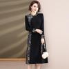 Mom's 2025 Spring Chinese Style Cheongsam: Elegant Long Dress for Middle-Aged Women