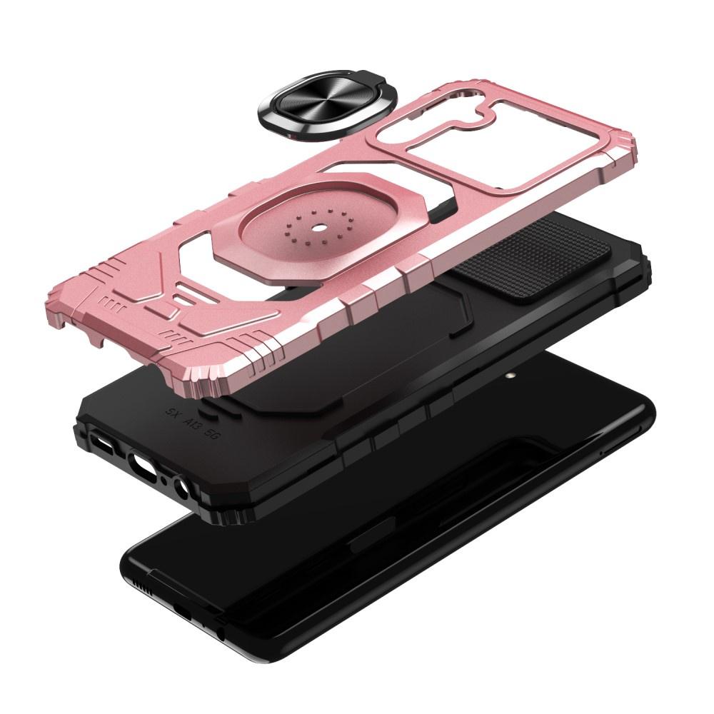Case for Samsung Galaxy S23 FE, armored with a stand and a plate for the holder, rose gold