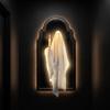 Battery Operated LED Mirror Decor Light Up Halloween Wall Decor Spooky Glowing Ghost Decor  Bedroom
