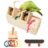 3-8Pcs Birds Puzzle Toy Parrot Toy Set Bird Supplies Skateboard Cart Shopping Cart Training Bird Toy Puzzle Ring Interactive Toy