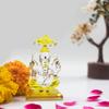 God Ganesh Sitting with Chakra Statue (Murti) Idol Showpiece Handmade of Crystal Glass by for Worship, Decoration
