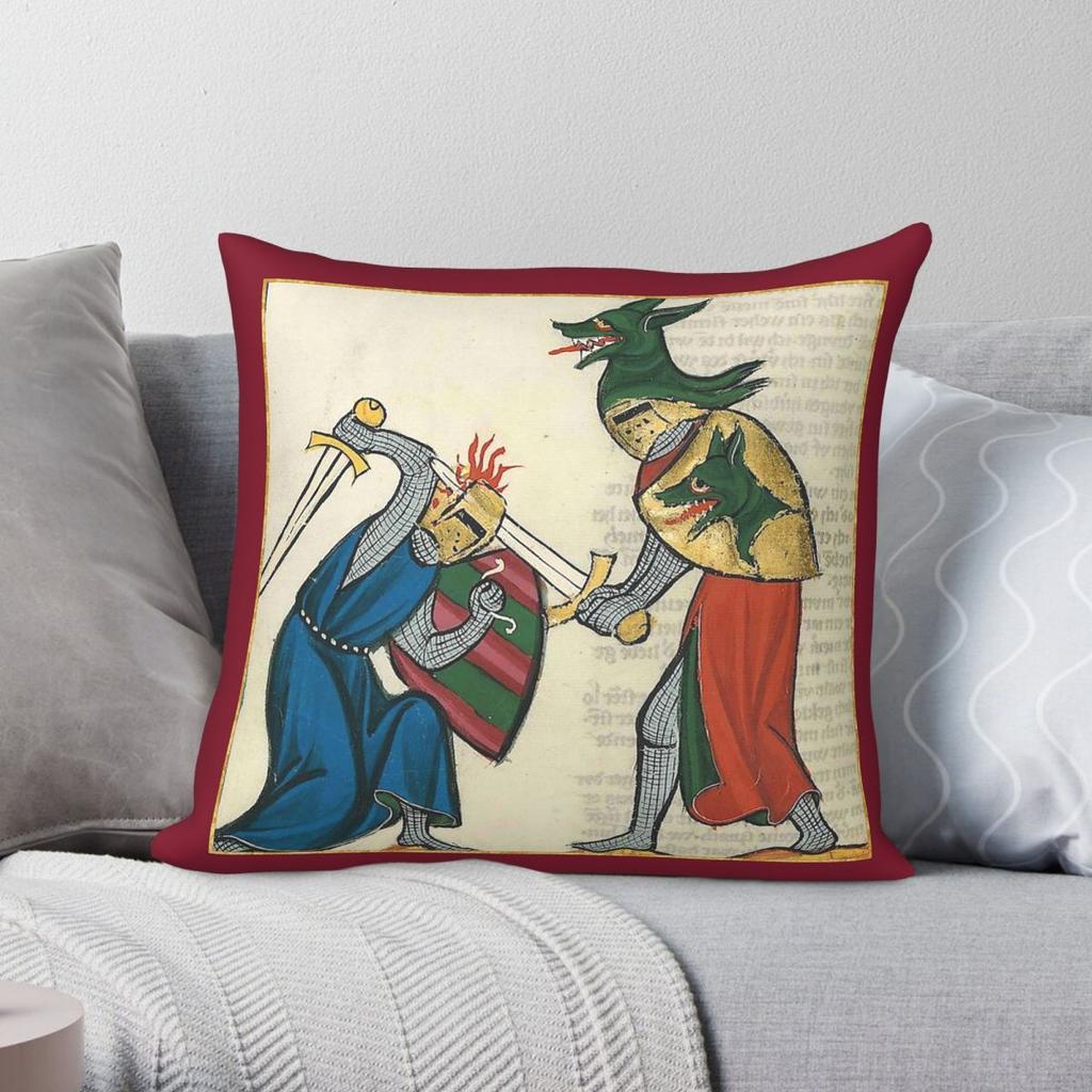 Head Shot Medieval Square Pillowcase Polyester Linen Velvet Printed Zip Decor Pillow Case Bed Cushion Cover Wholesale x