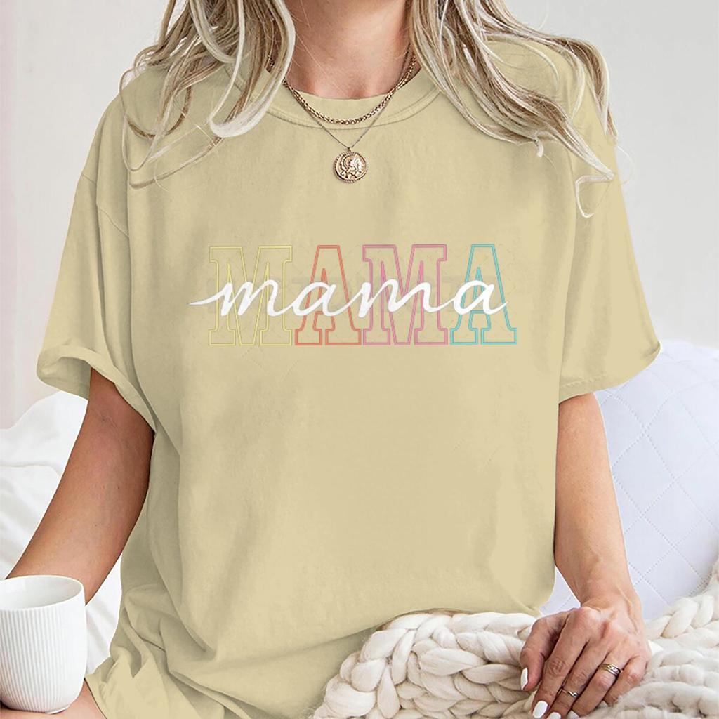 Горячие продажи Подарок на День матери Футболки для женщин Ретро "MAMA" Графический принт Графические футболки Забавный подарок для Мамы Футболка с коротким рукавом
