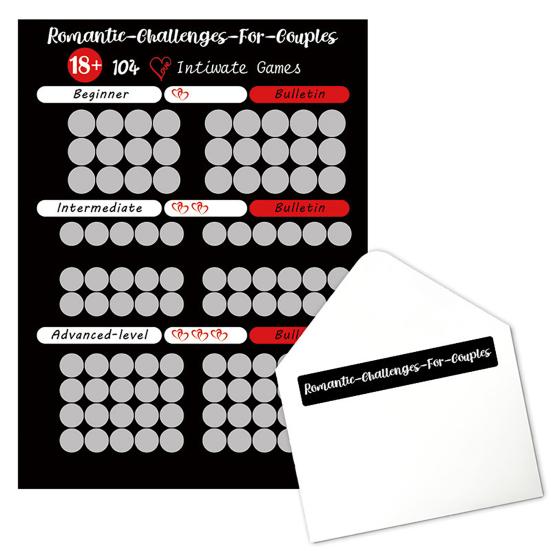 Love Games Scratch-off Poster for Couples 100 Date Night Position Challenge Poster for Valentine's Day Anniversary Gift