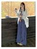 Korean Retro Plaid High Waist Wide Leg Pants for Women - Summer Drapey Straight Leg, Zhao Lusi Style.