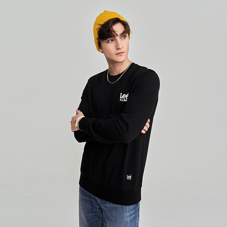 Lee Sweatshirts Men's Black Crew Neck Moderate Regular LMT0071254XH00FK11000