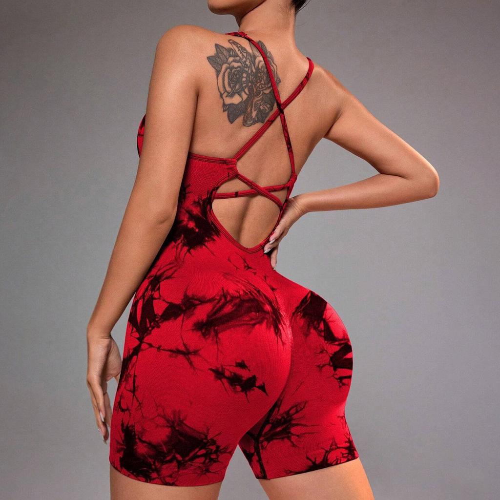 Women's Tight Fitting Peach Hip Lifting One-Piece Yoga Suit, Fitness Shaping One-Piece Suit