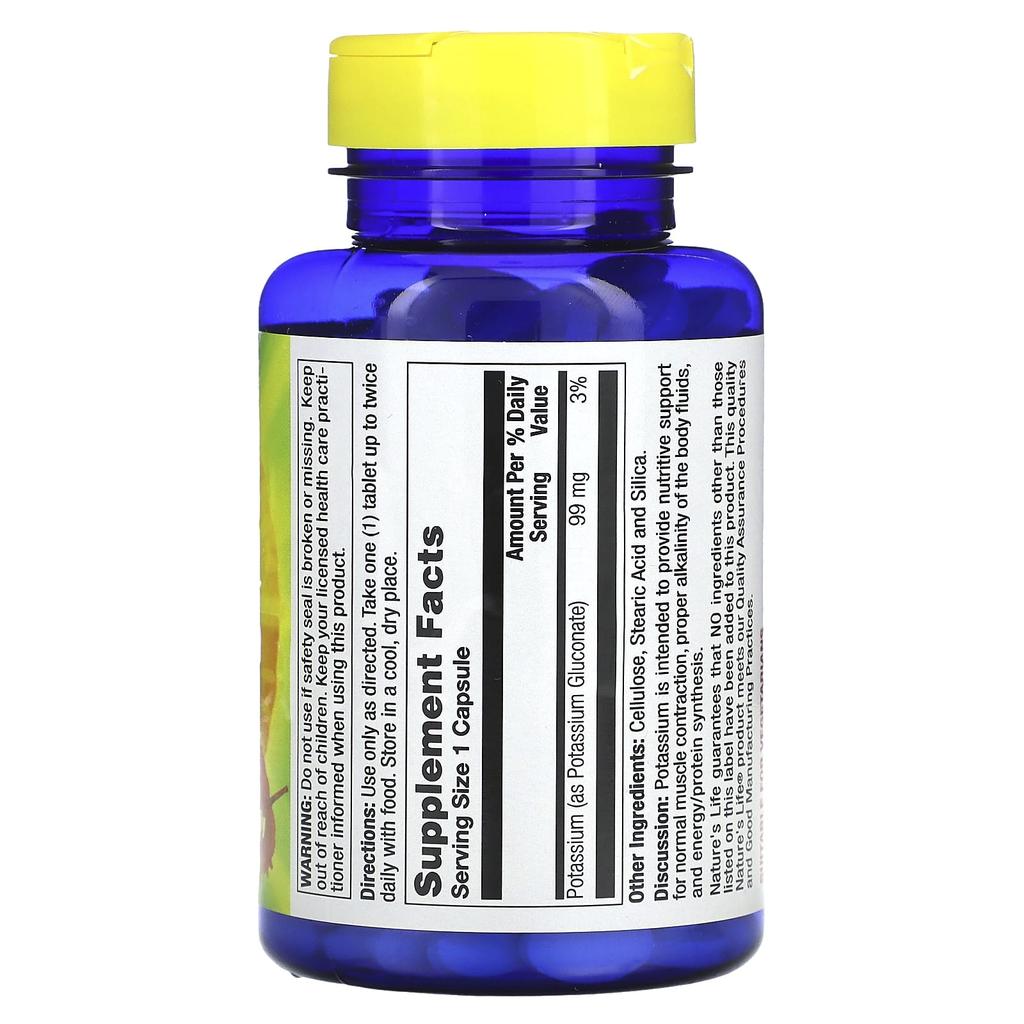 Nature'S Life, Potassium, 99Mg, 250 Tablets