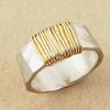 CopperIrregular Textured Rings Two Tone Gorgeous Glossy Finger Accessories for Women Elegant Jewelry Gifts