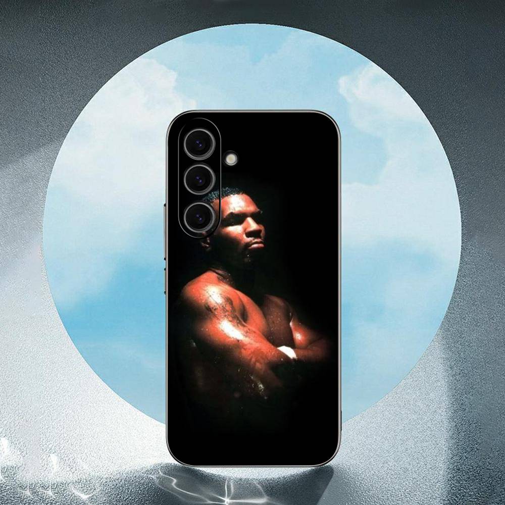 M-Майк Т-Тайсон Боксер Samsung Galaxy S24 S23 Ultra S22 S21 Plus S20 Черный Мягкий Силиконовый Защитный Чехол