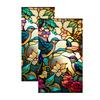 Retro Colorful Hummingbird Flower Stained Glass Window Film Non-adhesive  Window Film Decorative Static Cling