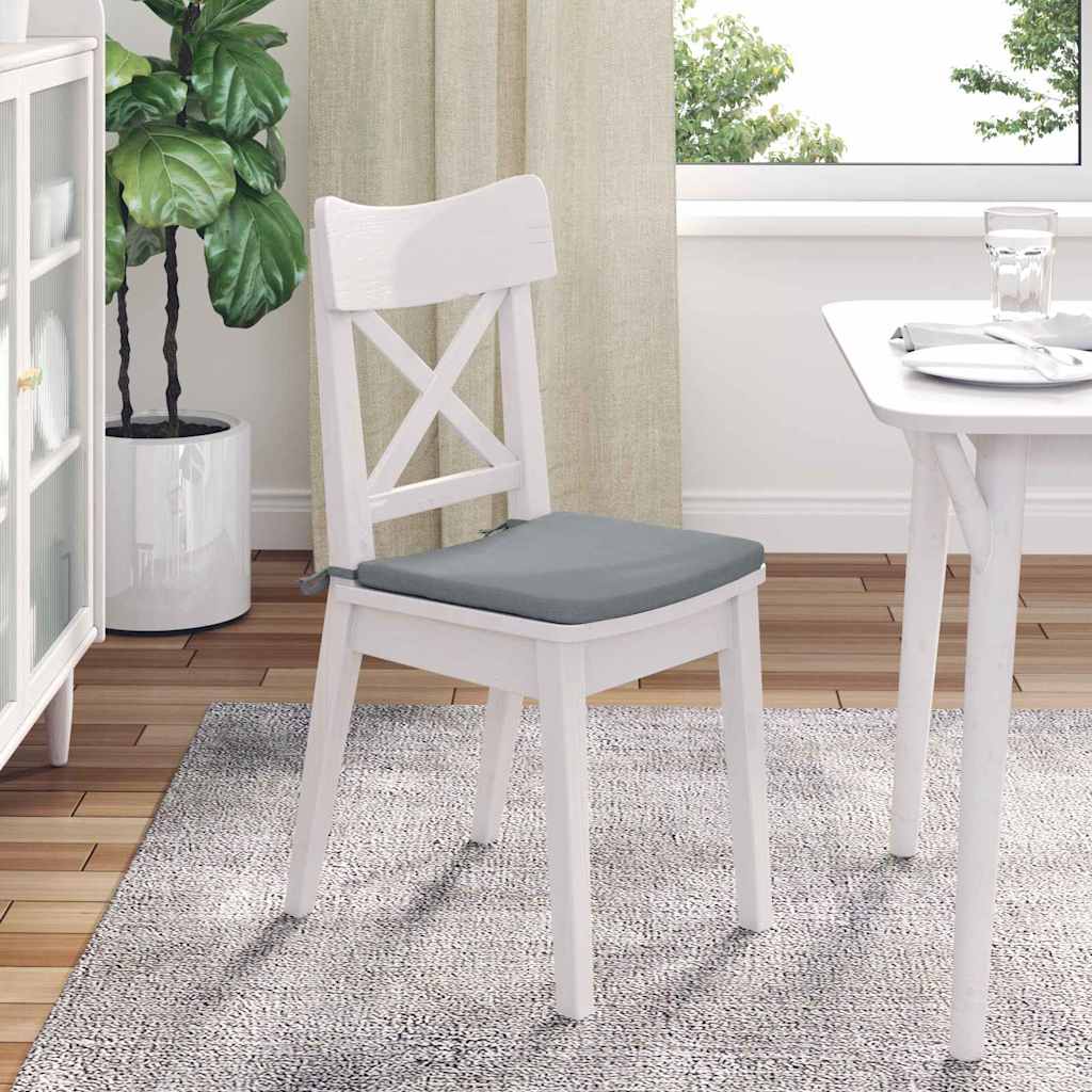 Seat Cushions 4 pcs Light Grey 40 x 40 x 3 cm Fabric