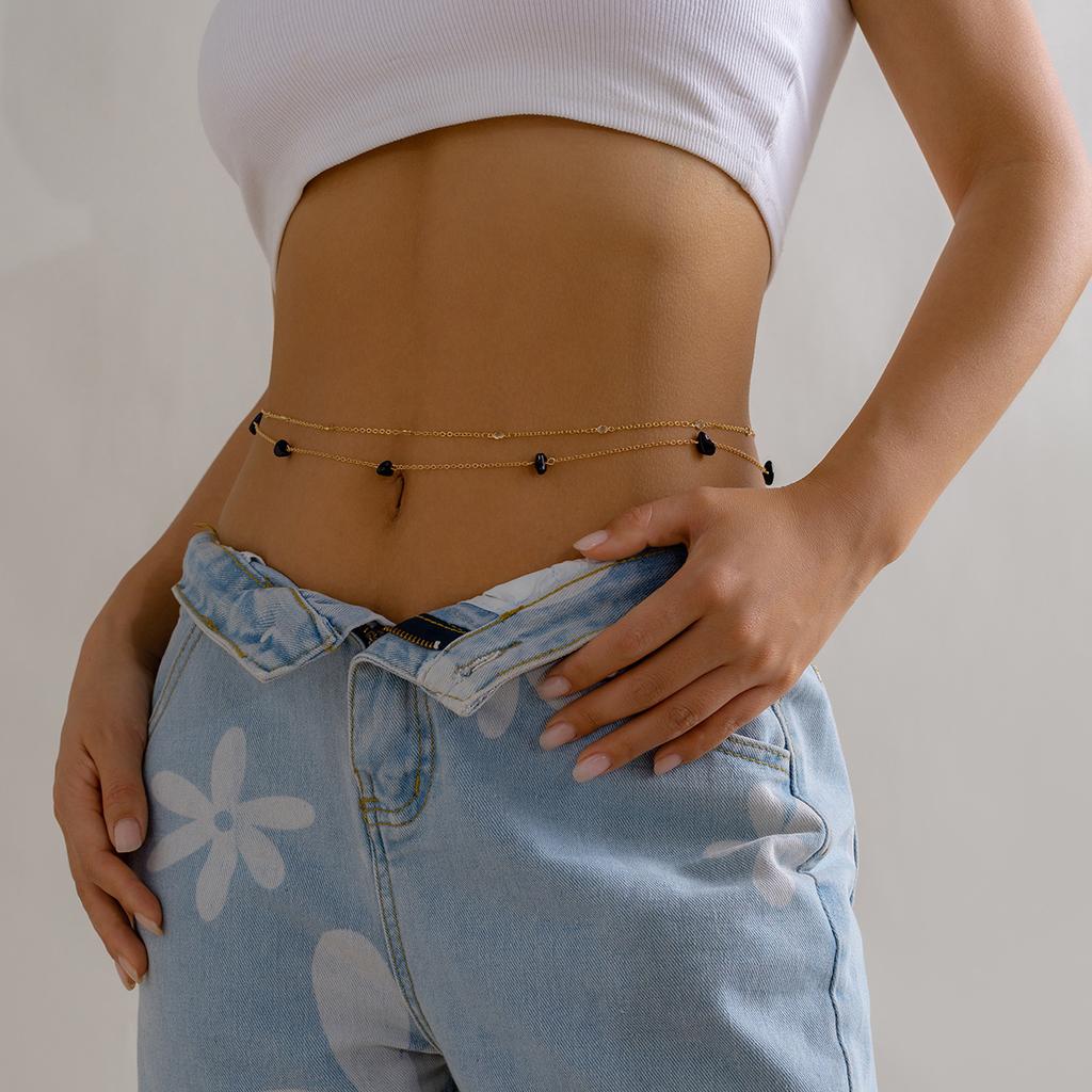 Сексуальная простая пляжная ветка цветная гравийная цепочка на талию тренд хип-хоп металлическая цепочка цепочка на тело