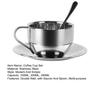 Pcs Coffee Cup Set Stainless Cup with Steel Espresso Saucer And Spoon Double Walled Drinkware