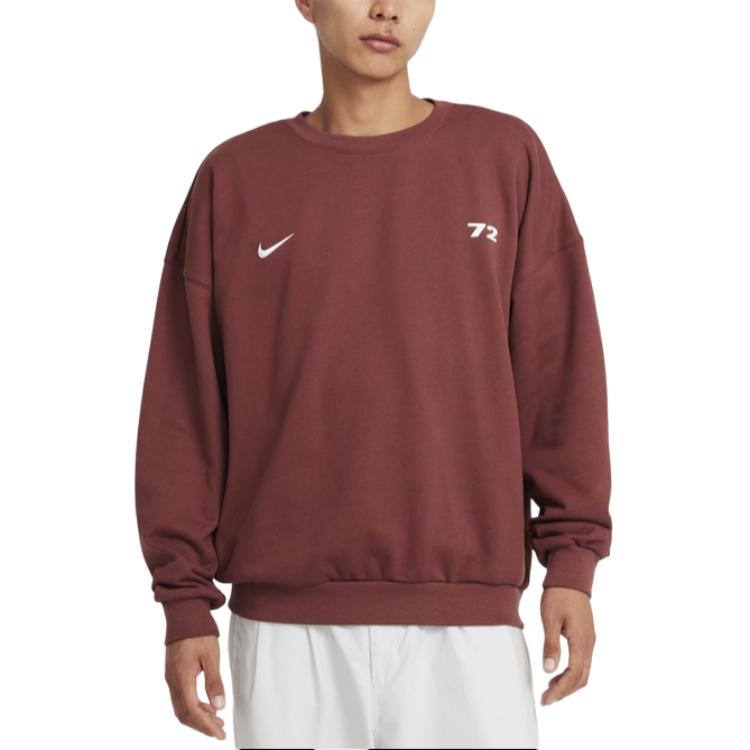Nike Большой фирменный логотип с круглым вырезом, удобная модная толстовка, мужская толстовка, коричневый белый HQ2962-231