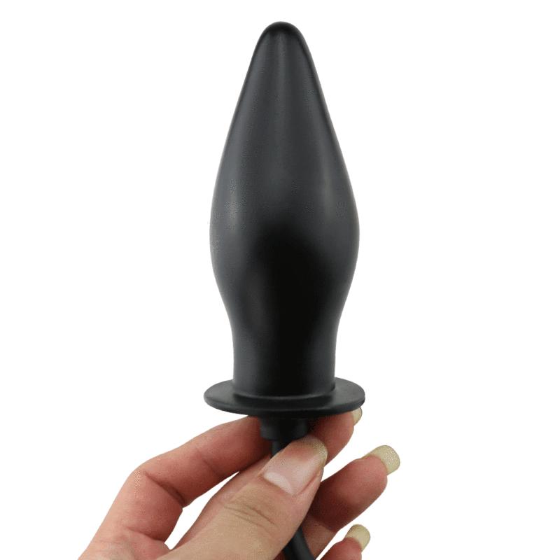 Soft Black Pump Air-filled Silicone Inflatable Anal Plug Dildo Butt Plug Anal Dilator Anus Massager Sex Toys For Men Woman Gay