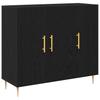 Sideboard Black Oak Effect 90 X 34 X 80 Cm Engineered Wood