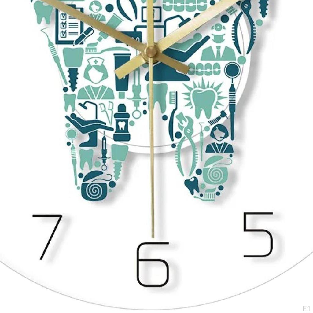 Настенные часы в виде зуба, бесшумные 30 см, современные часы для домашнего декора, круглые подвесные часы для гостиной