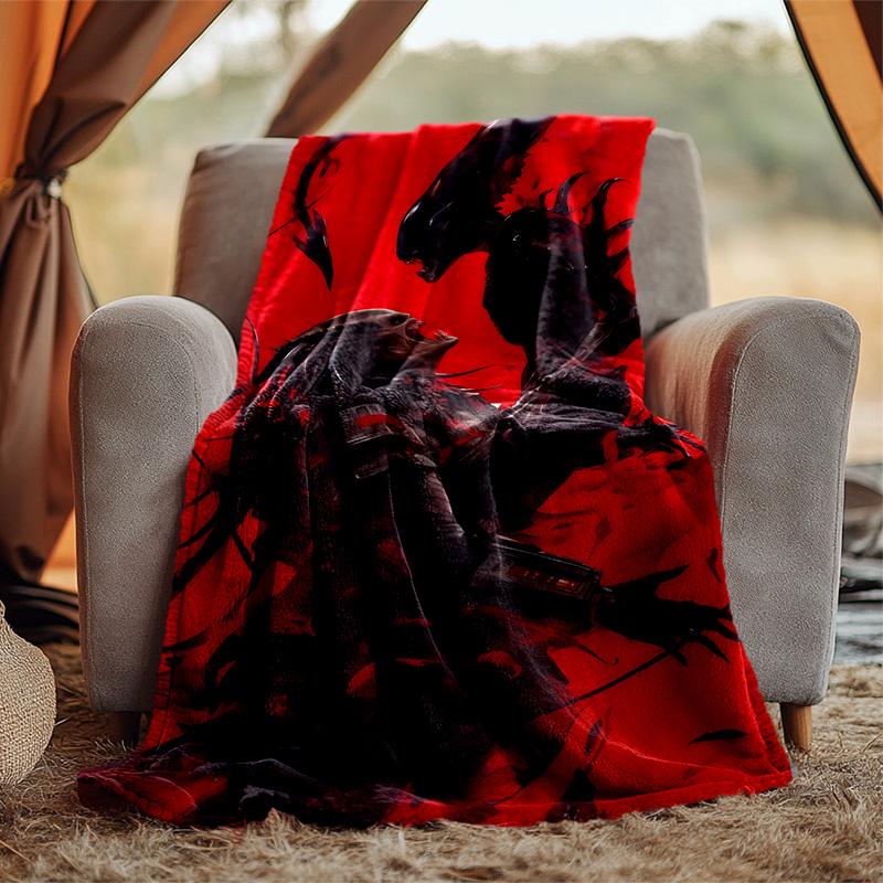 Alien Flannel Blanket Soft Warm All-Season Throw, Design for Camping, Car Travel, Hiking Sofa, Bed, Office Perfect Gift for Parties