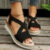 Women Wedges Sandals 2025 New Summer Platform Sandals Open Toe Espadrilles Shoes for Women Retro Outdoor Ladies Casual Sandals