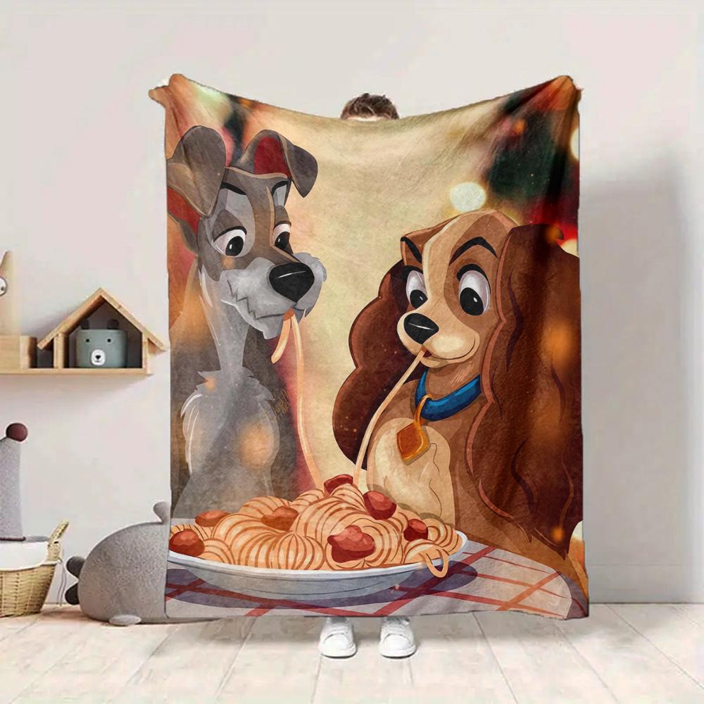 1Pc Dogs Spaghetti Together Blanket Soft And Comfortable Casual Warm Camping Travel Christmas Halloween Xmas Gift M924285