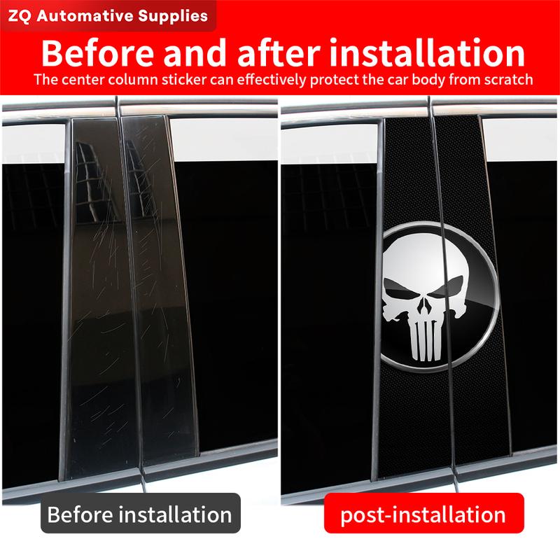 Punisher Skull Blood Stickers Car B-pillar Sticker Waterproof Auto Center Pillar Sunscreen Vinyl Decal Cover Scratch Accessories