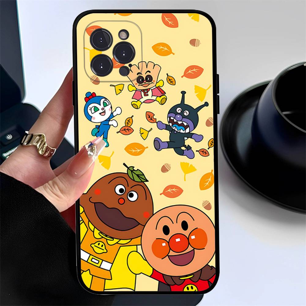 C-Дети A-Анпанман Чехол для телефона Для iPhone 17 16 15 14 13 12 11 Pro Max Plus Черный Чехол