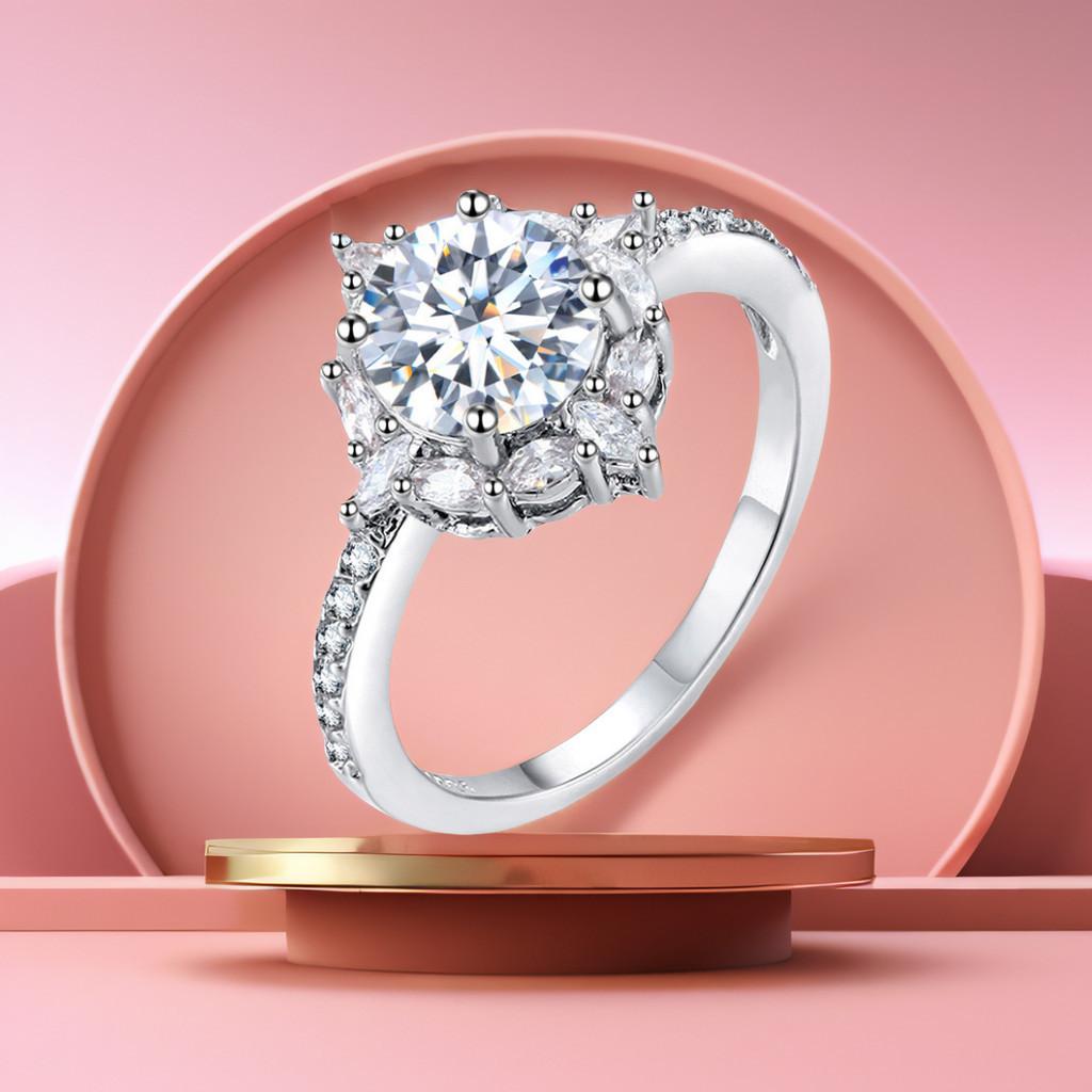 Роскошное кольцо из латуни и белой стали, потрясающее украшение в европейском стиле