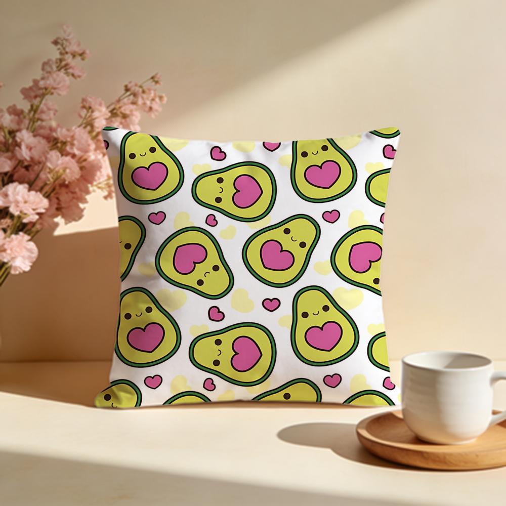 Creamy Avocado Cushion Cover Soft Pillow Cases for Home Bedroom Living Room Sofa