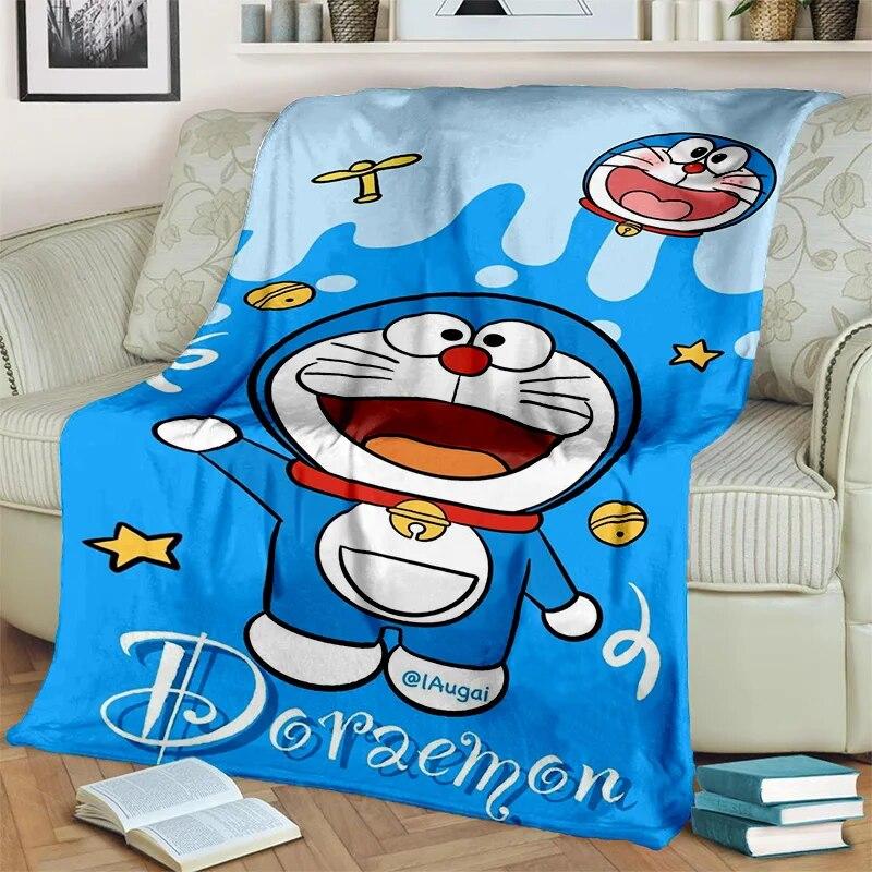3D Printing D-Doraemon Anime Cartoon Blanket,Soft Throw Blanket for Home Bedroom Bed Sofa Picnic Travel Office Cover Blanket Kid