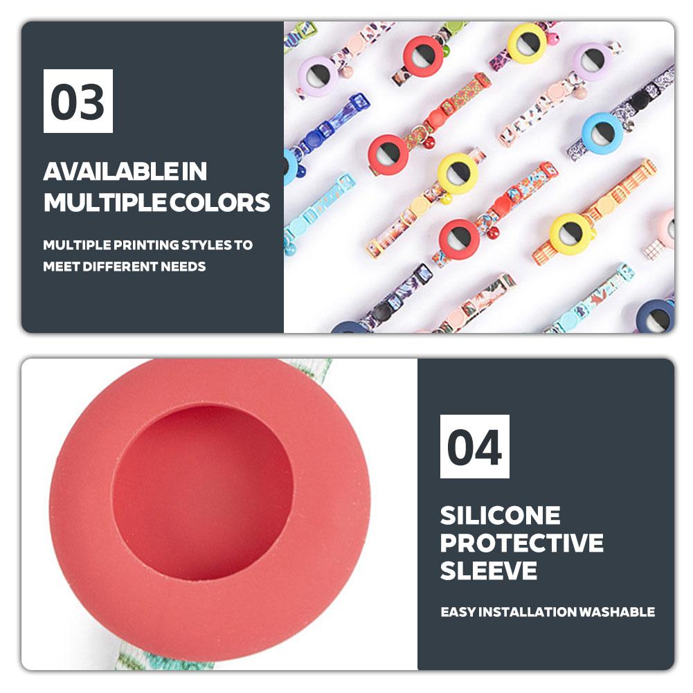 Регулируемый Милый Защитный Чехол для Трекера Ошейник для Кошки Защитный Чехол для GPS-трекера Цветной Шейный Ошейник для Домашнего Питомца Кошки для Позиционирования для Airtag Ошейник для Питомца