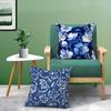 Elegant Blue Floral Pattern Pillow Case Printed Brushed Fleece Pillow Baby Skin-Touch Eco-Friendly Dye-Sublimat