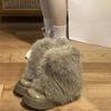 Winter Shoe Women's Winter Fluffy Faux Fox Fur Boots Woman Plush Warm Snow Boots Luxury Footwear Girls' Furry Fur Bottes Fashion