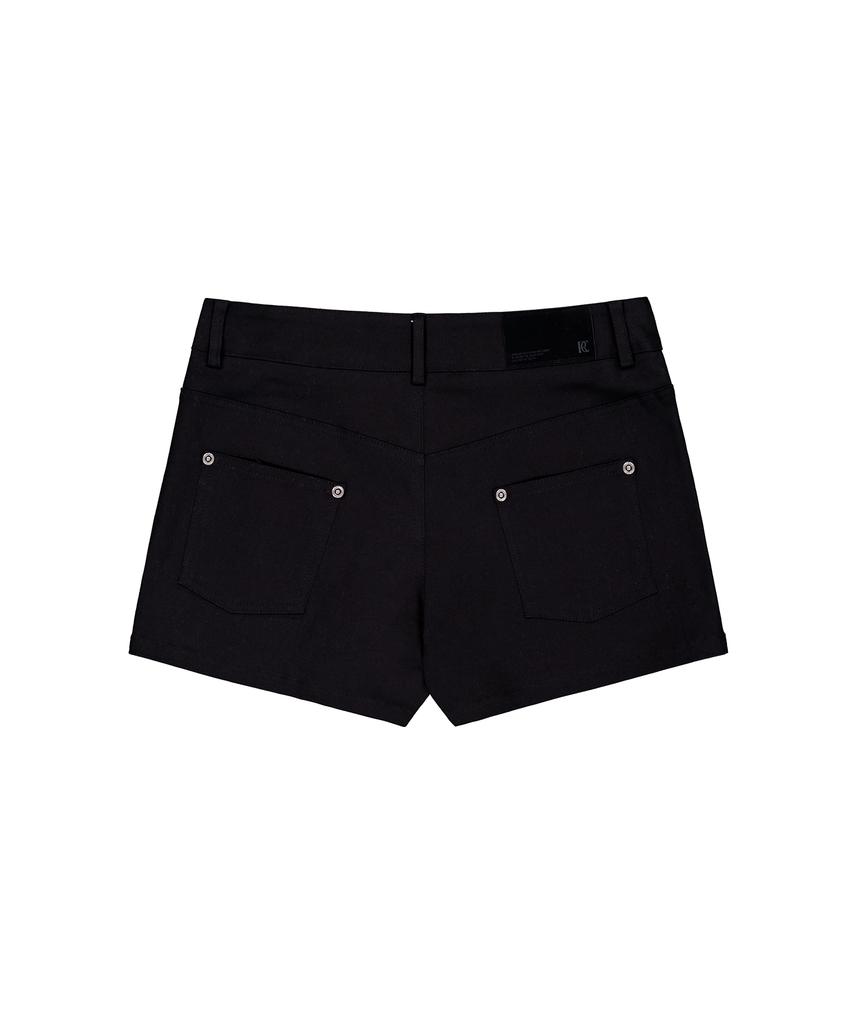 ROCKCAKE Front Button Wrap Skirt Shorts - Black