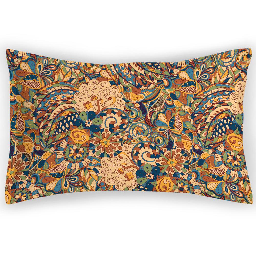 Retro Ethnic Style Flower Pillowcase Digital Printing Summer Geometric Pillowcase Single Double Four Seasons Pillowcase