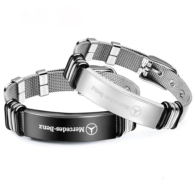 CQN1 Fashion Versatile Adjustable Stainless Bracelet Decoration For Mercedes Benz B/C/E/S Class A Class C200L GLC GLK Car Accessories