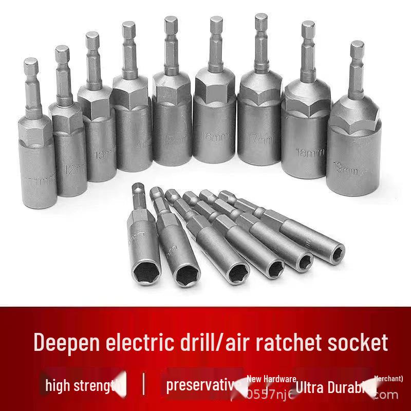 Electric Drill Hex Deep Socket Wrench Set 5.5-19mm