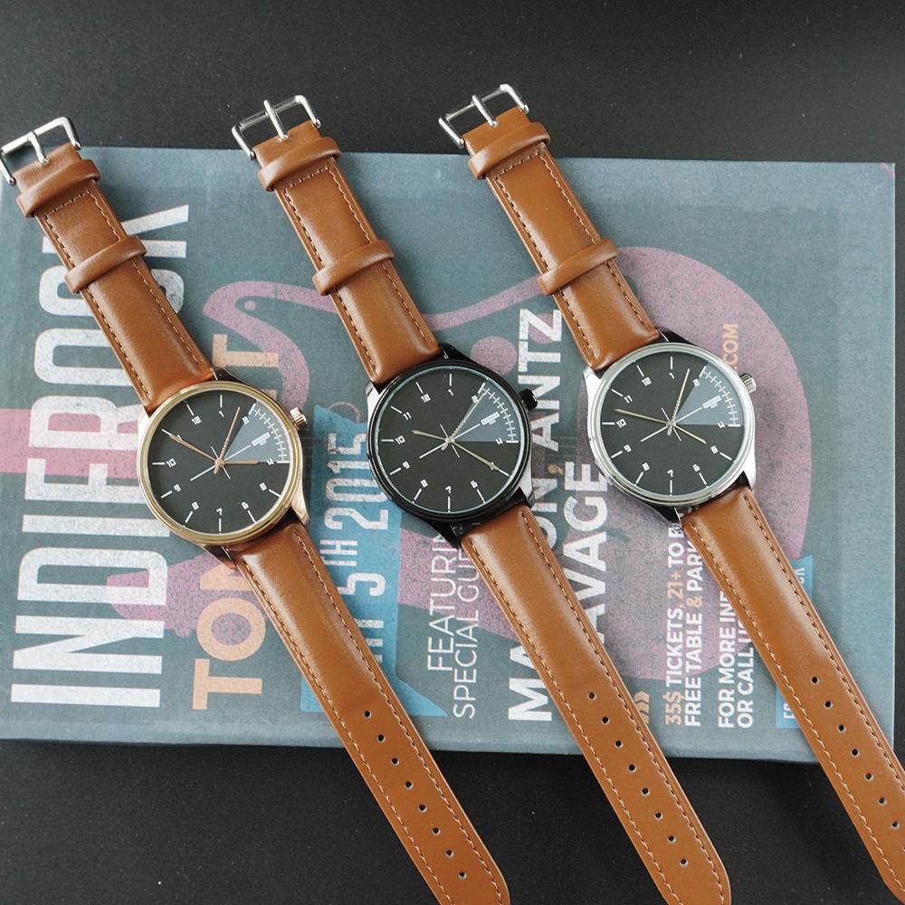 Business Watches male Minimalist Fashionable Arabic Numerals Dial Quartz Watch Waterproof Leather Strap Watches for men Gift