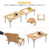 ATEPA Camping Outdoor Table Bamboo Foldable Height Adjustable Aluminum Bracket Compact Ultra Light Outdoor Storage Bag Included Sports Day BBQ Hiking