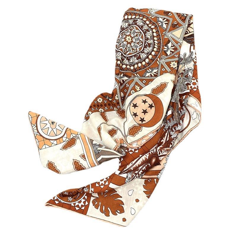 Шарф Женский Весенне-Осенний Новый Высококачественный Принтованный Декоративный Большой Квадратный Шарф Темпераментный Подкрученный Край Наружный Теплый Шаль Шарф