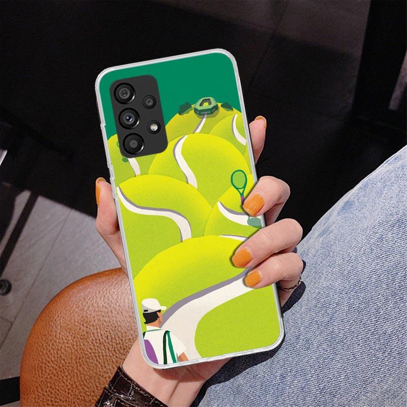 Tennis Sport Phnoe Case for Samsung Galaxy A17 A37 A57 A16 A26 A36 A56 A15 A14 A13 A55 A54 A53 A35 A34 A33 A25 A24 A23 A52 Galax
