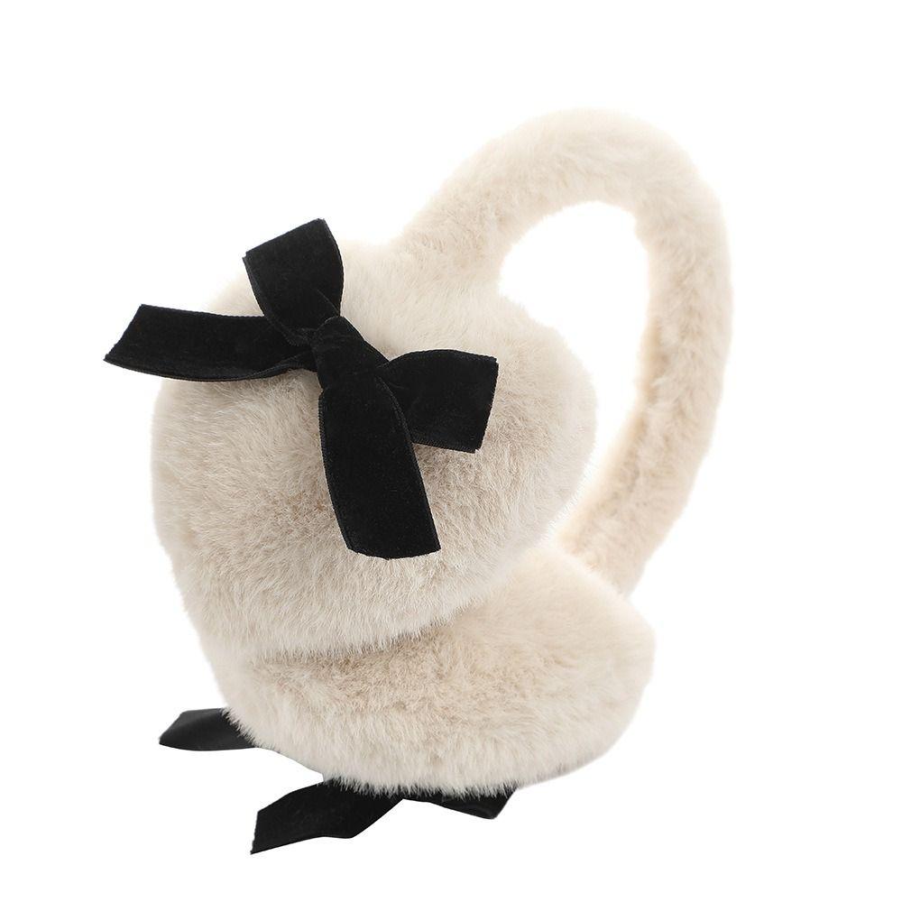 Милые японские плюшевые наушники из искусственного меха JK Sweet Thicken Y2k Bowknot, ветрозащитные наушники для велоспорта, зимние женские наушники