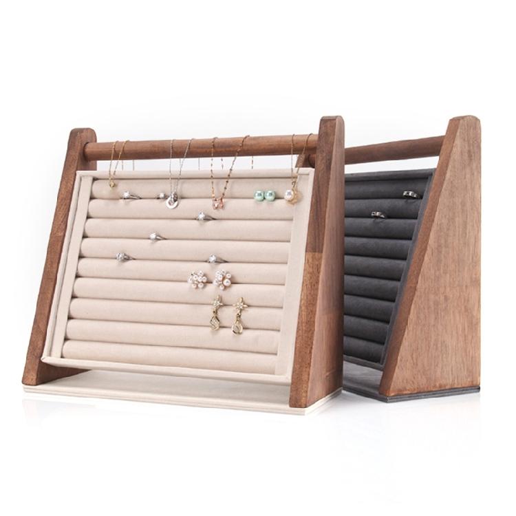 Многофункциональная деревянная подставка для украшений, подставка для браслетов, подходит для демонстрации и хранения колец, серег и браслетов.